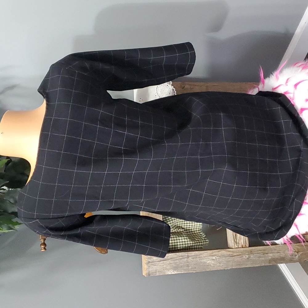 American Apparel plaid long 3/4 sleeve dress XS EUC - Picture 5 of 7